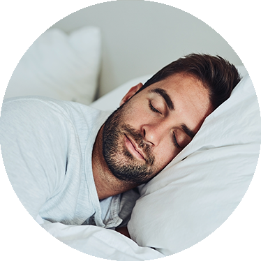 a man sleeping.