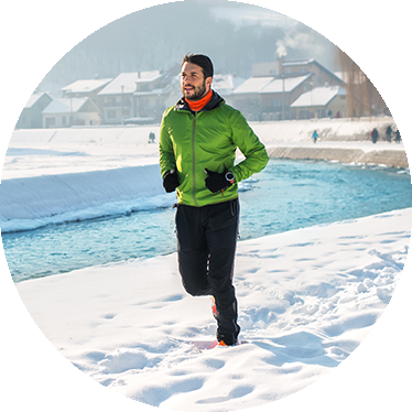 a man going for a run