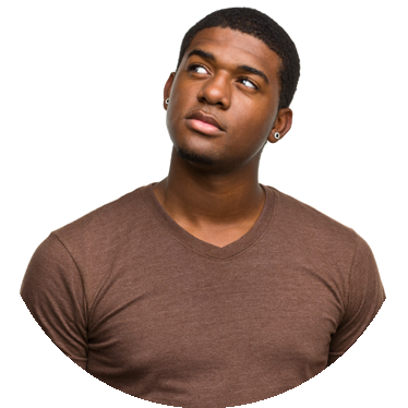 a young man in deep thought
